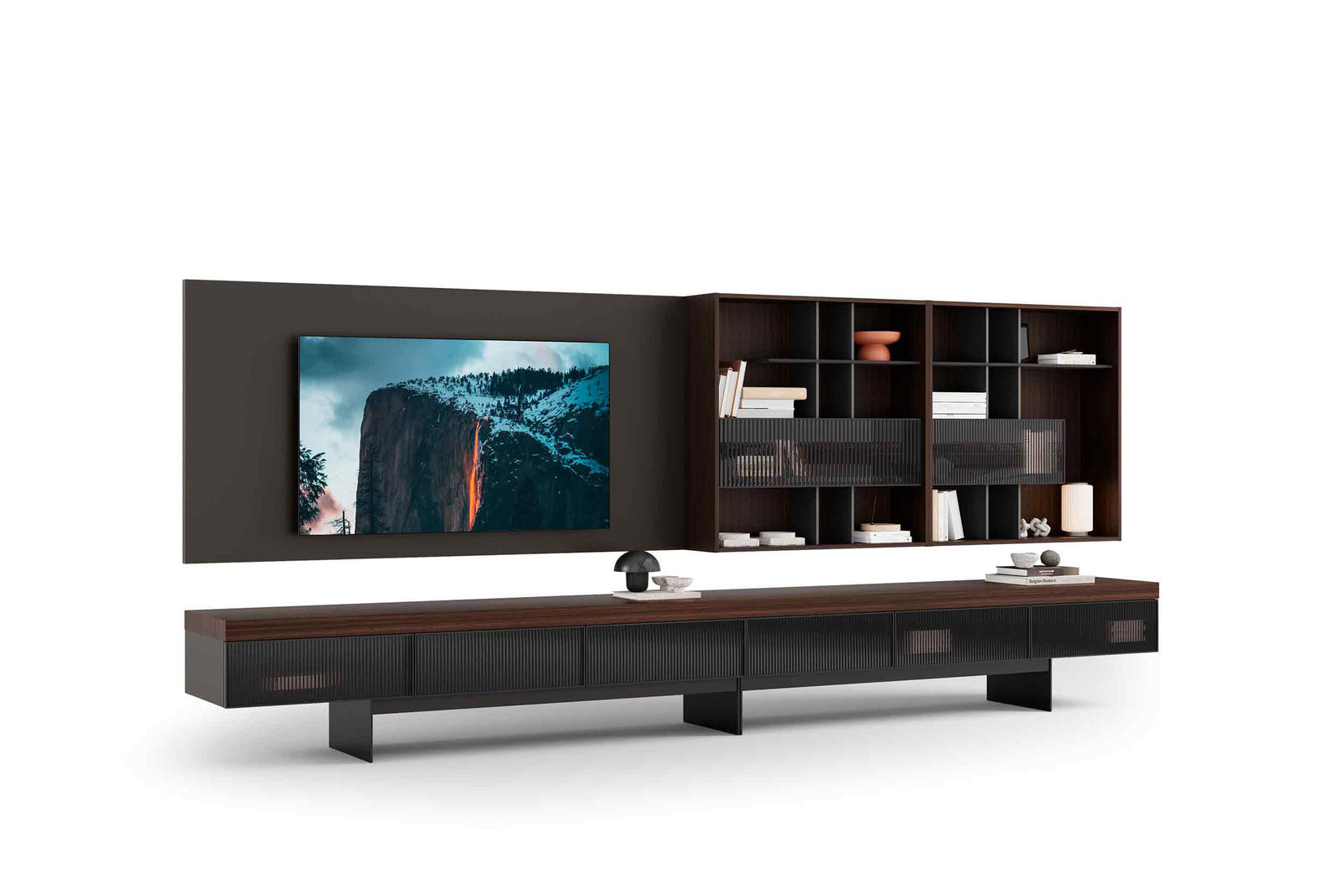 Hiro TV ve Duvar Ünitesi (Ceviz) — Saloni Furniture